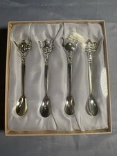 Tea Pot Silver Plated Spoons x 4 With Diamond Collectable Has Teapot -Coffee Set