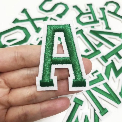 Dark green letter patch - dark,