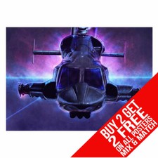 AIRWOLF BB1 TV SERIES HELICOPTER POSTER PRINT A4 A3 SIZE BUY 2 GET ANY 2 FREE