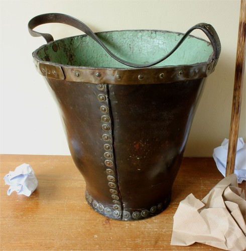 Georgian leather fire bucket - georgian,