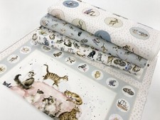 Wrendale Cat Cotton Fabric and