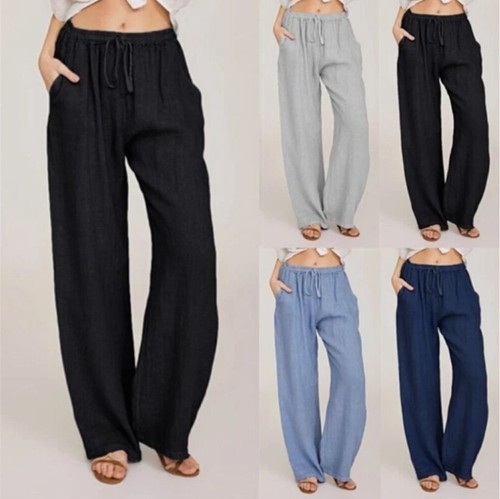 Womens cotton linen - cotton, wide