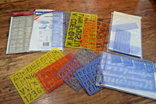 Stencils Helix  Drawing Templates Alphabet Bundle Lot Draughtsman etc