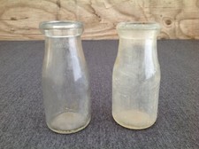 2 Vintage Small Milk Bottles