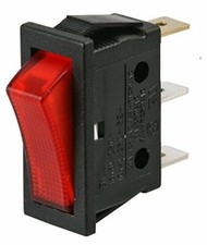 Red Rocker Switch 16A Flakt