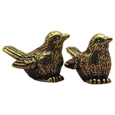 2pcs Small Vintage Brass Bird