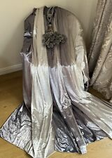 LOVELY QUALITY KYLIE MINOGUE GREY/SILVER/IVORY OMBRÉ VELVET CURTAINS 93 x 91 in