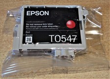 GENUINE EPSON T0547 Red cartridge ORIGINAL FROG vacuum sealed ink for R800 R1800