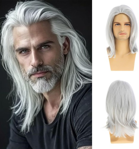 Short white wavy wig for - short,