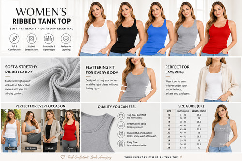 2pk women ribbed stretch - ribbed,