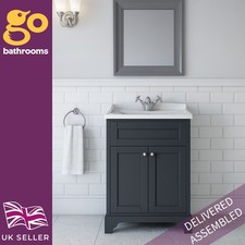Grey 600mm traditional vanity - grey,