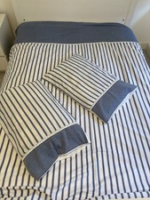 King Size Blue White Boho Stripe Duvet Cover Set Pillowcases Bedding Colorize