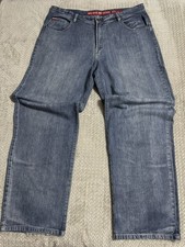 Ecko Unltd. Men's Relaxed Fit Denim Jeans Blue Raw Authentic Design Y2K Baggy