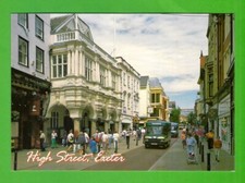 John Hinde Postcard - High Street, Exeter - Devon General Ford Transit Minibuses