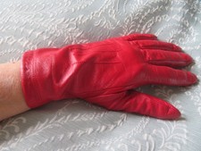 Marks & Spencer ladies red gloves leather gloves size M
