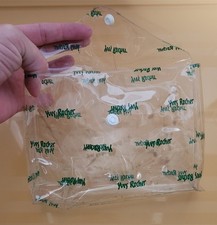 Vintage VERY RARE Yves Rocher CLEAR Plastic Popper & Flap TRAVEL Make Up Bag