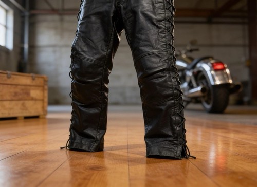 Black genuine leather biker - genuine,