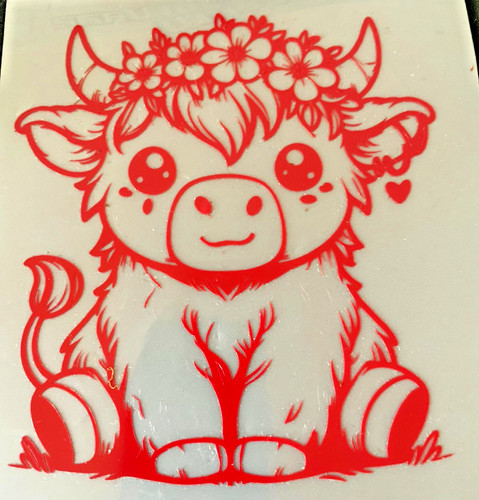 Baby highland cow decal heifer - baby,