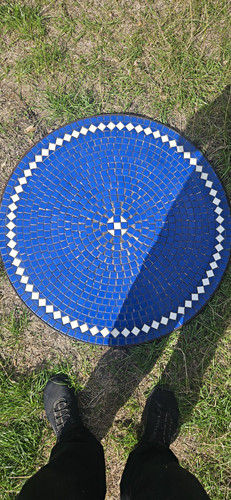 Round blue mosaic - blue,