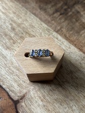 Ladies 9ct Gold Pale Blue