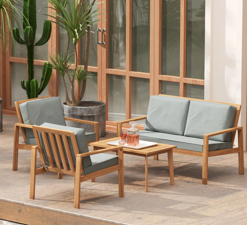 Wooden garden furniture set - garden,