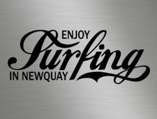 Retro Enjoy Surfing Newquay vinyl decals stickers surf day van camper surfers vw
