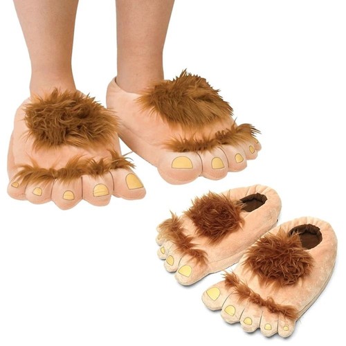 Wild man feet plush slippers - wild,