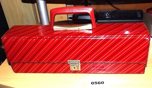 Vintage red striped cassette - vintage,