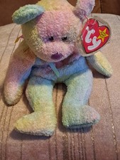 TY Beanie Baby Groovy The Rainbow Bear With Tags 1999 vgc Retired
