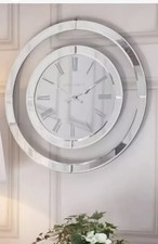 Laura Ashley Lexham Large Mirrored  Wall Clock 50cm  RRP£100  Classic Home Decor