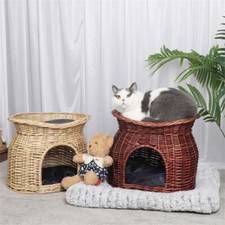 Wicker Cat House Pet Bed
