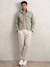 Reiss Mens Green Leather