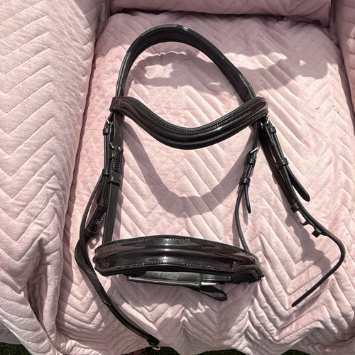 Brown leather snaffle bridle - brown,