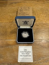 1994 Silver Proof £1 Piedfort