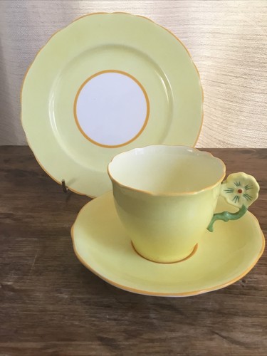 Aynsley trio yellow - , floral
