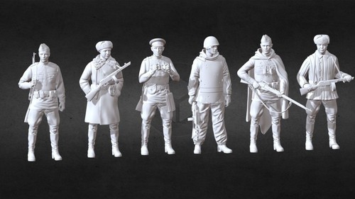 Ww2 russian soldiers figures - ww2, 6