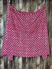 VINTAGE INDIAN COTTON THROW RED FABRIC PANEL HAND DYED WAX BATIK STAR PATTERNED