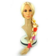 Flower Magic Hairband Wigs Long haired Princess Rapunzel Wigs Long Braid With