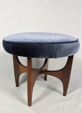 Mid Century G Plan Astro round stool (footstool) upholstered in navy velour