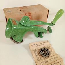 Harper No. 1000 Cast Iron Duty Vintage Grinder Mixer Green in Original Box