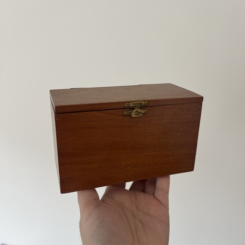 Vintage wooden tea caddy box - wooden,