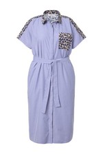 Studio Untold Women's Plus Size Shirt Dress Oversize Shape Leo Patch 842201