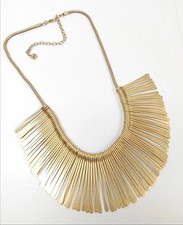 Stella & Dot Essential Fringed Necklace gold-tone statement & original box vgc
