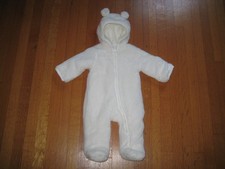 NEW CHILDREN'S PLACE 1-pc Bear Suit Plush Snowsuit Cream Baby 3-6M NWOT