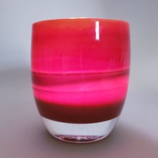 Vintage Janes Carmel Pre Trisk Art Glass Hand Blown Votive Vase - Rich Brown  