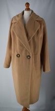 Ladies M&S Collection Polyester Wool Blend Camel Coat Size UK 16