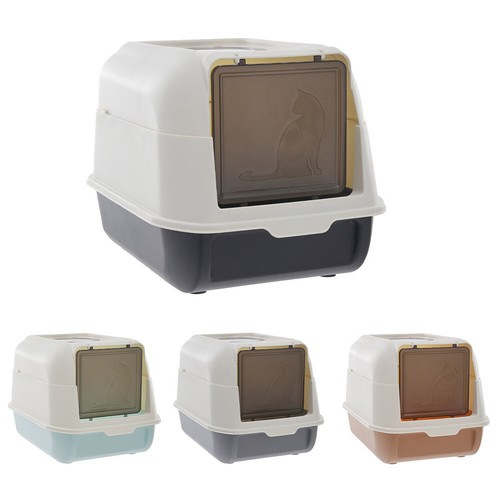 Large hooded cat litter tray - litter,