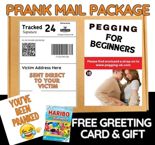 Pegging prank mail package - package,