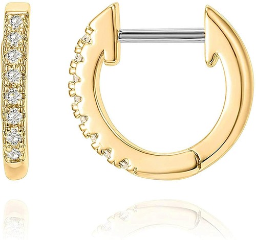 14k gold plated - cubic, zirconia