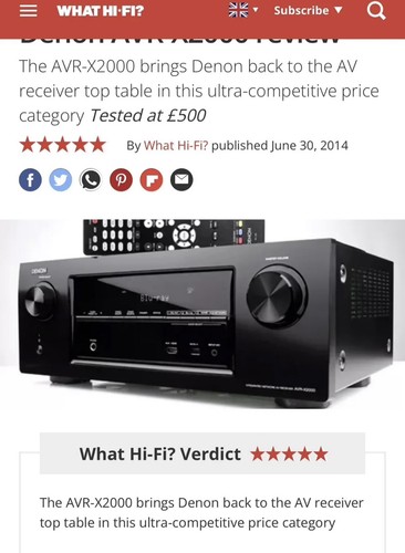 Denon avr x2000 channel 95 - denon, 7